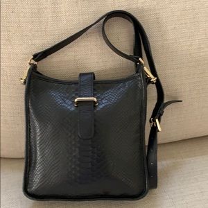 Black leather crossbody bag